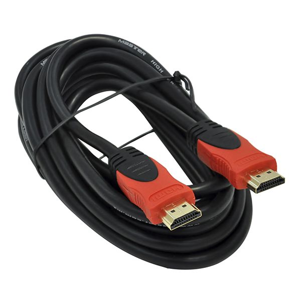 Cable HDMI 3 metros v 1.4 con cubierta de nylon rojo y negro 1080p 4K 3D