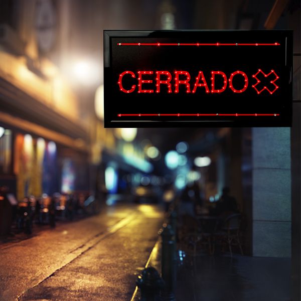 LETRERO LED "CERRADO"