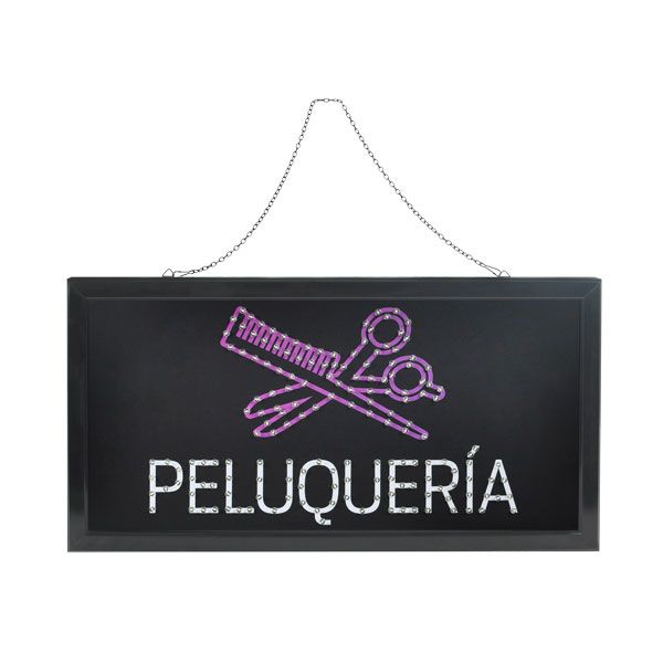 LETRERO LED PELUQUERÍA VISIBLE DÍA Y NOCHE