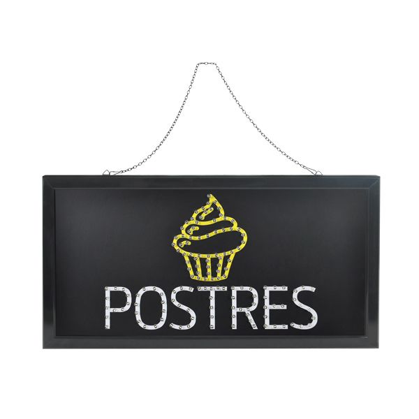 LETRERO LED POSTRES VISIBLE DÍA Y NOCHE