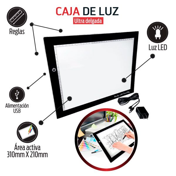 CAJA DE LUZ ULTRA DELGADA PARA CALCAR DIBUJOS