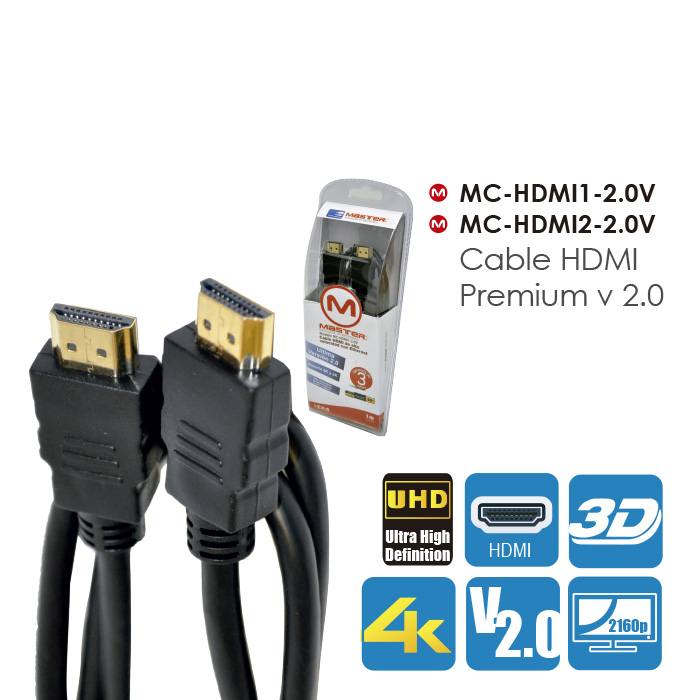 Cable HDMI 2 Metros Ultra HD 3D 4K V2.0 2160P a Enmallado Gris