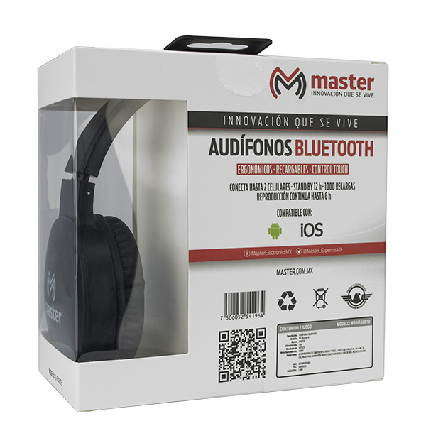 Audifonos diadema bluetooth manos libres MS-HEADBTDJ Master
